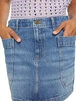 Denim Cargo Miniskirt