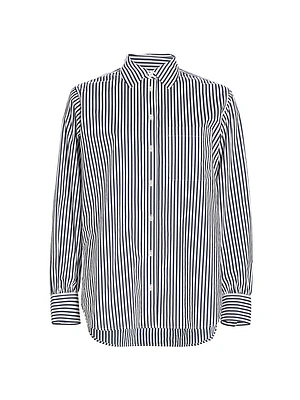 Striped Cotton Oversized Pocket Shirt