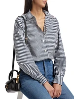 Striped Cotton Oversized Pocket Shirt