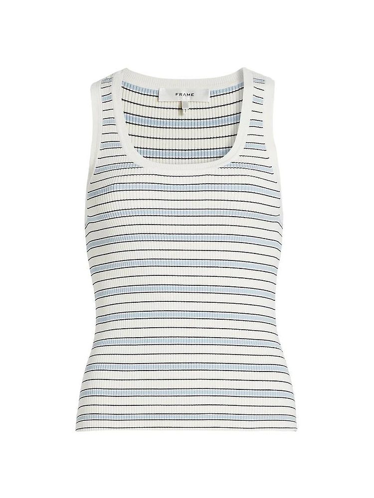 Striped Scoopneck Knit Tank