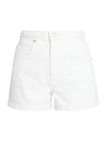 Braided Waistband Denim Shorts