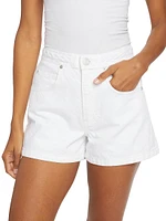 Braided Waistband Denim Shorts