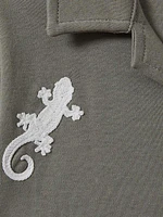 Little Boy's & Boy's Thar Gecko Embroidered Cotton Camp Shirt