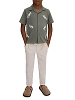 Little Boy's & Boy's Thar Gecko Embroidered Cotton Camp Shirt