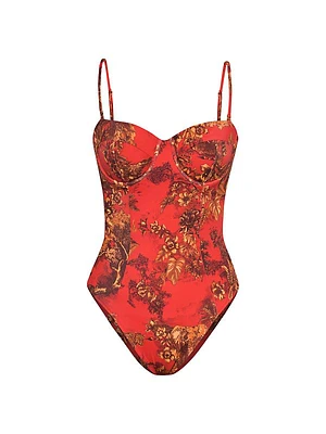 Red Jungle Amie Floral Shaping One-Piece Swimsuit