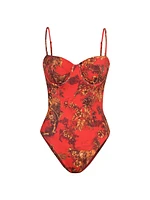 Red Jungle Amie Floral Shaping One-Piece Swimsuit