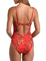 Red Jungle Amie Floral Shaping One-Piece Swimsuit