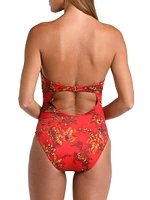 Red Jungle Amie Floral Shaping One-Piece Swimsuit