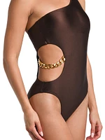 Ava Shimmer Asymmetric One-Piece Swimsuit