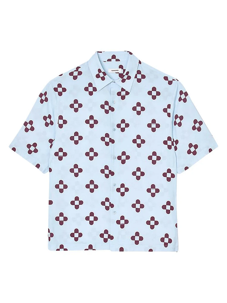 Cross Flower Short-Sleeved Shirt