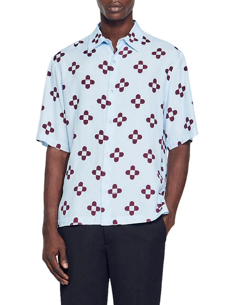 Cross Flower Short-Sleeved Shirt