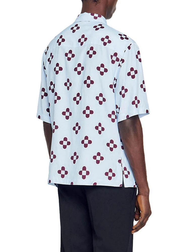 Cross Flower Short-Sleeved Shirt