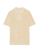 Openwork Knit Polo T-Shirt