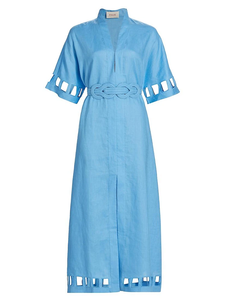 Adalaide Linen Belted Shirtdress