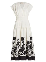 Clarette Cotton Floral Midi-Dress