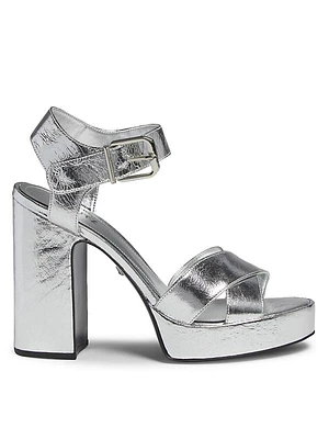 Penelope 101MM Metallic Leather Platform Sandals