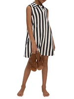 Little Girl's & Felicia Jr. Striped Sherpa Sleeveless Dress