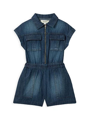 Little Girl's & Josie Sr. Denim Romper