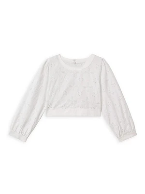 Little Girl's & Nella Jr. Eyelet Crop Top