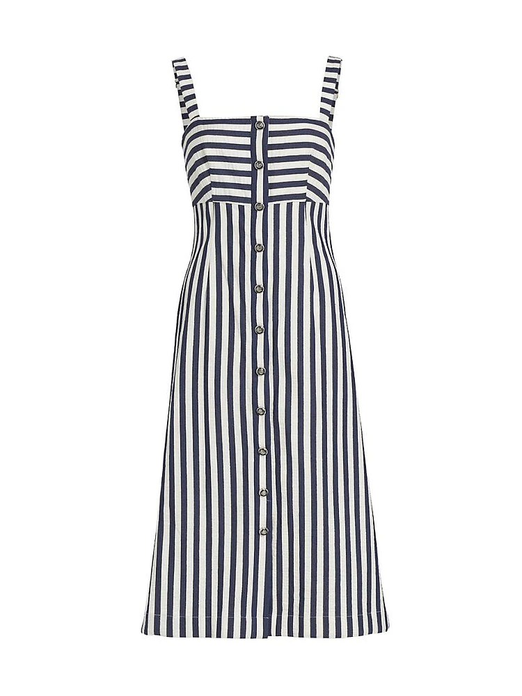 Artie Striped Sleeveless Midi-Dress