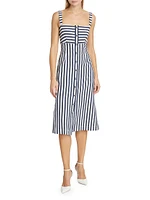 Artie Striped Sleeveless Midi-Dress