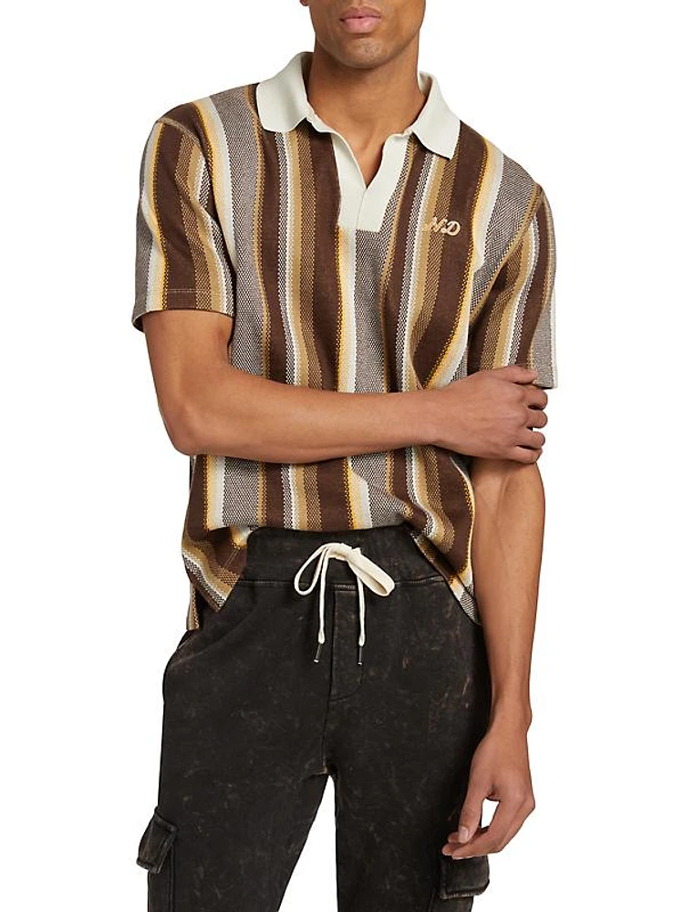 Striped Cotton Polo Shirt