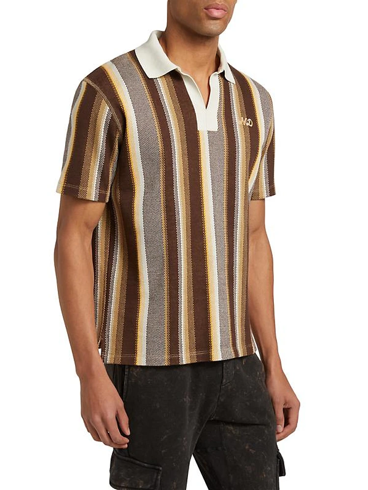 Striped Cotton Polo Shirt