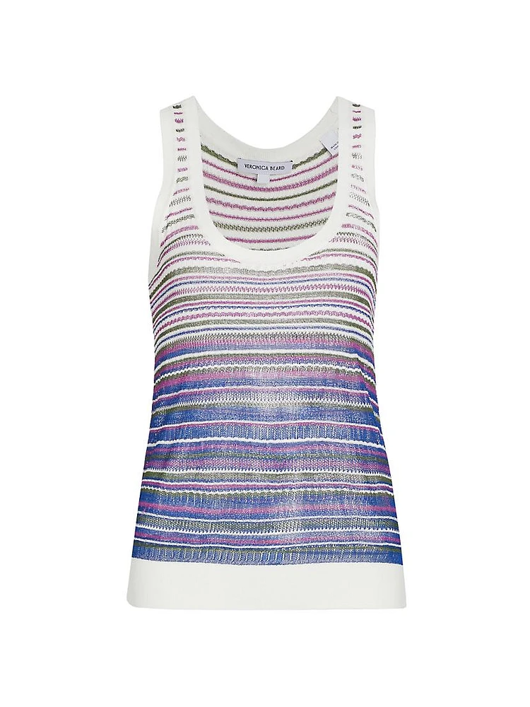 Nabella Striped Knit Scoopneck Tank Top