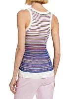 Nabella Striped Knit Scoopneck Tank Top