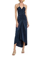 Aldana Embossed Halter Midi-Dress