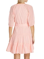 Dewey Tiered Cotton Tie-Waist Minidress