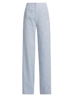 Jude Stretch Cotton High-Waist Straight-Leg Pants