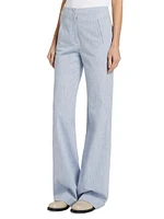 Jude Stretch Cotton High-Waist Straight-Leg Pants