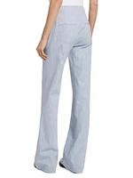 Jude Stretch Cotton High-Waist Straight-Leg Pants