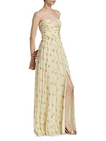 Estelle Strapless Floral Silk Gown