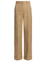 Deeda Seamed Straight-Leg Pants