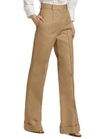 Deeda Seamed Straight-Leg Pants