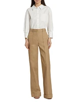 Deeda Seamed Straight-Leg Pants