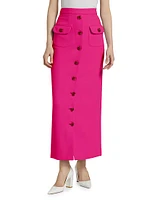 Dakota Wool Crepe Midi-Skirt