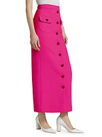 Dakota Wool Crepe Midi-Skirt