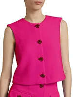 Remo Sleeveless Wool Crepe Top