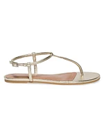 Haven Metallic Leather Thong Sandals