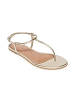 Haven Metallic Leather Thong Sandals