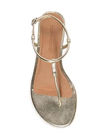 Haven Metallic Leather Thong Sandals