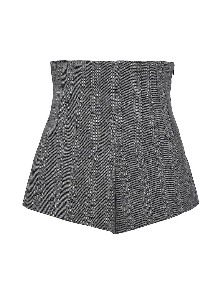 Pinstripe Wool Shorts