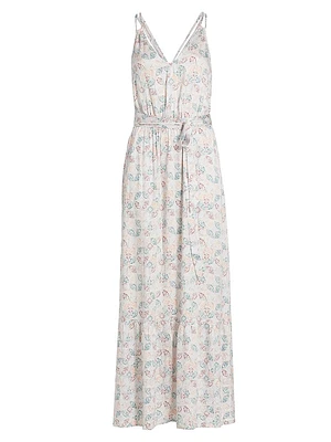 Gisella Printed Tie-Waist Maxi Dress