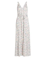 Gisella Printed Tie-Waist Maxi Dress