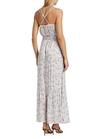 Gisella Printed Tie-Waist Maxi Dress