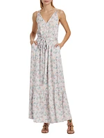 Gisella Printed Tie-Waist Maxi Dress