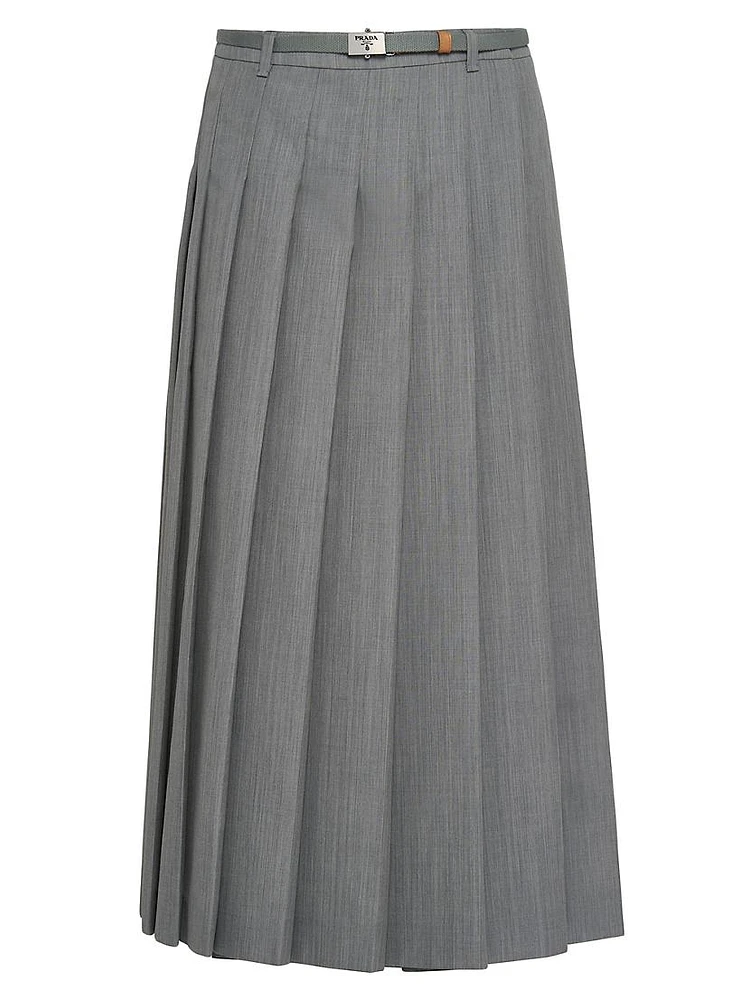 Pleated Wool Skirt